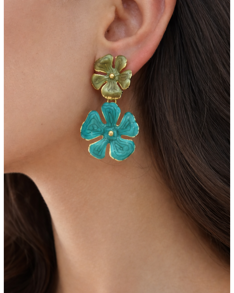 PENDIENTES DOBLE FLOWER